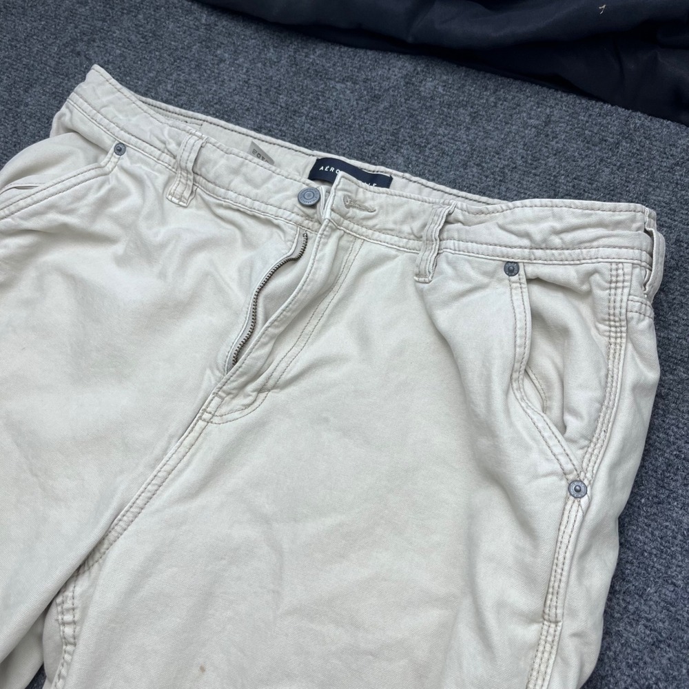 Aeropostale Canvas Utility Workwear Beige Carpenter Pants
